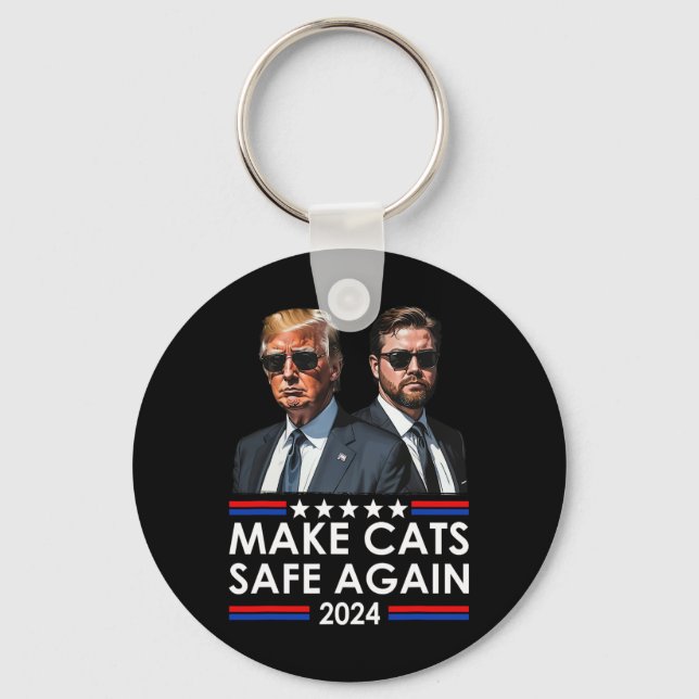 Donald Trump Gör Katter Säkra Igen 2024 Roligt  Nyckelring (Framsida)