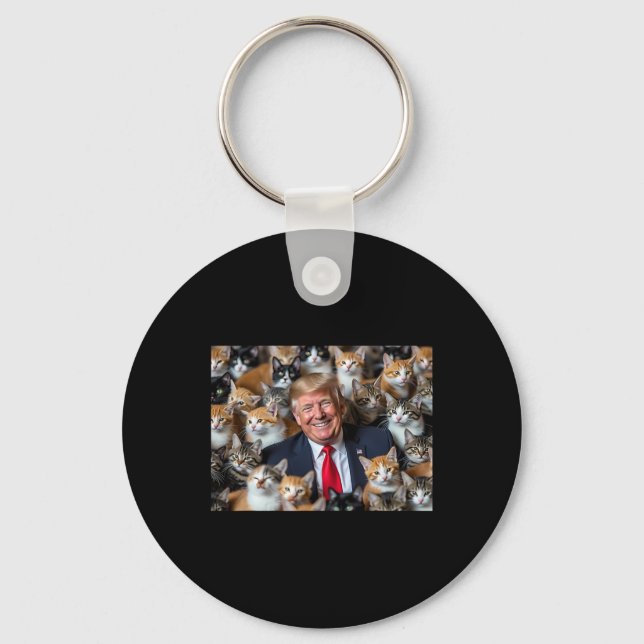 Donald Trump Gör Katter Säkra Igen 2024 Roligt  Nyckelring (Framsida)