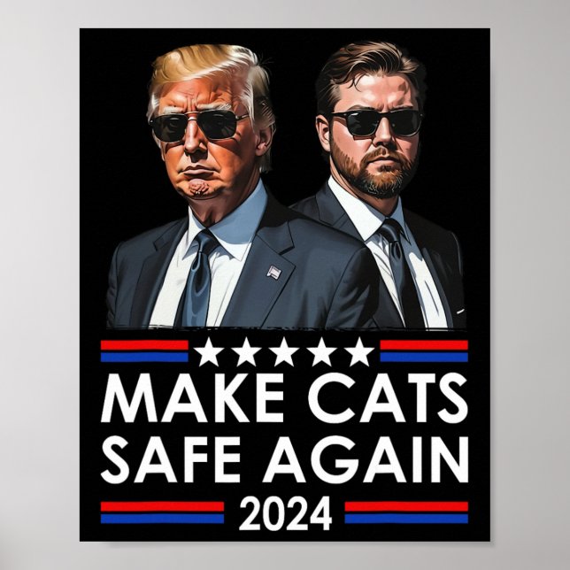 Donald Trump Gör Katter Säkra Igen 2024 Roligt  Poster (Framsidan)