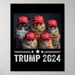 Donald Trump gör katter Säkra igen Red Hat 2024 De Poster
