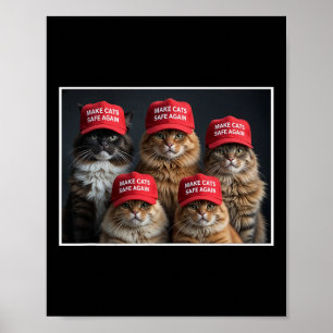 Donald Trump gör katter Säkra igen Red Hat 2024 De Poster