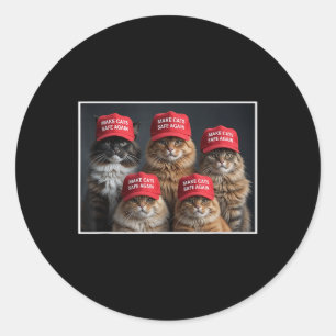Donald Trump gör katter Säkra igen Red Hat 2024 De Runt Klistermärke