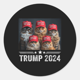 Donald Trump gör katter Säkra igen Red Hat 2024 De Runt Klistermärke