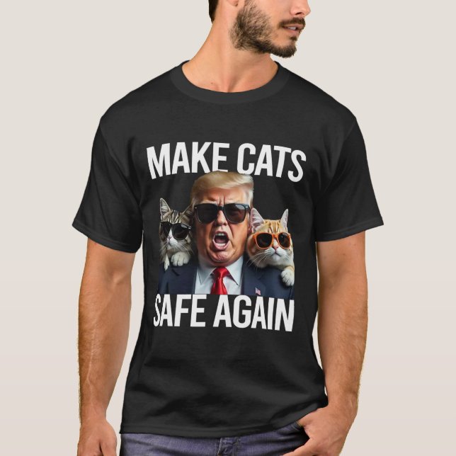 Donald Trump gör katter Säkra igen Red Hat 2024 De T Shirt (Framsida)