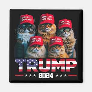 Donald Trump Gör katter Säkra igen Red Hat 2024 Magnet