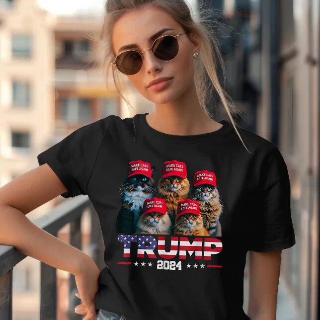 Donald Trump Gör katter Säkra igen Red Hat 2024 T Shirt (Skapare uppladdad)