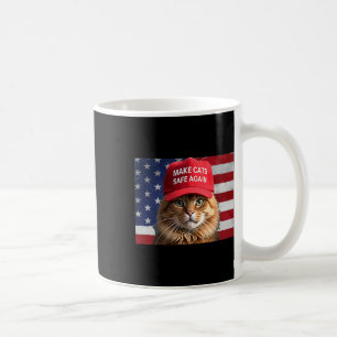Donald Trump Gör Katter Säkra Igen Röda Hatt 2024 Kaffemugg