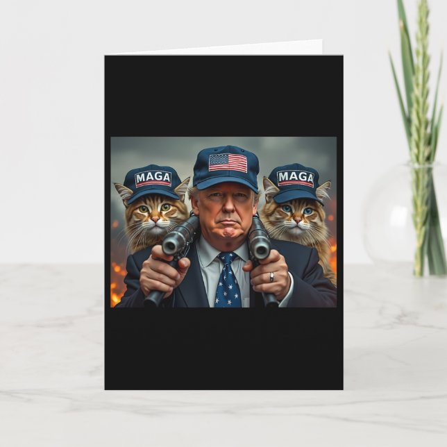 Donald Trump Gör Katter Säkra Igen Röda Hatt 2024  Kort (Framsida)