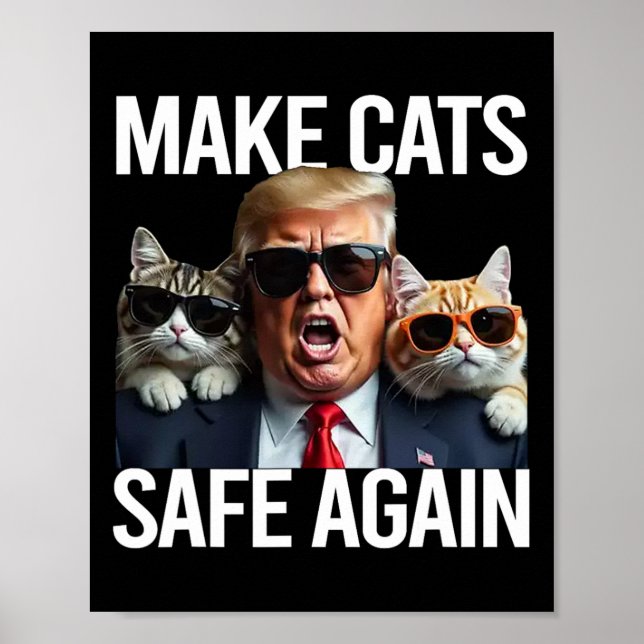 Donald Trump Gör Katter Säkra Igen Röda Hatt 2024  Poster (Framsidan)