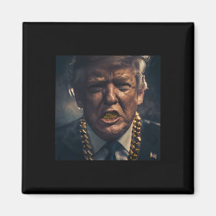 Donald Trump Guld Grillz Magnet