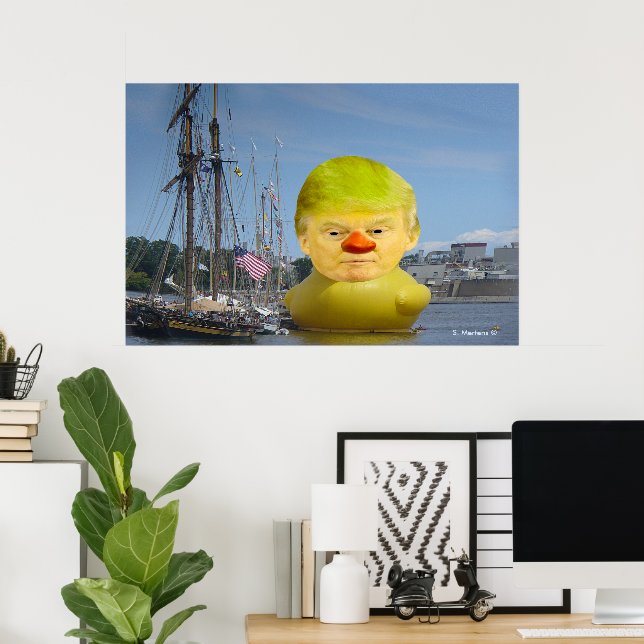 Donald Trump Gummi Gul Anka Värdeaffisch Poster (Hemmakontoret)