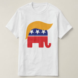 Donald Trump Hair GOP Elephant Logotyp T-shirt