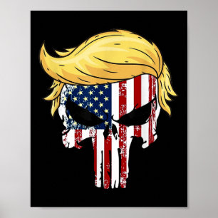 Donald Trump Hair President Skull Ta Amerika Bac Poster