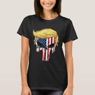 Donald Trump Hair President Skull Ta Amerika Bac T Shirt