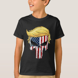 Donald Trump Hair President Skull Ta Amerika Bac T Shirt