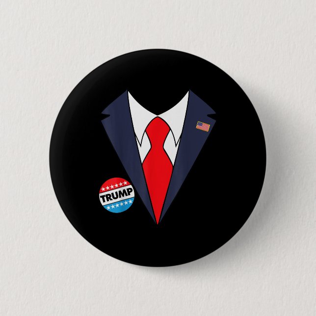 Donald Trump Halloween Costume Funny Kids Knapp (Framsida)