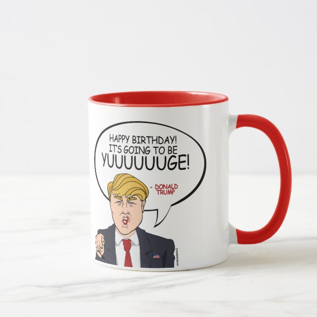 Donald Trump Hälsning - Grattis på födelsedagen -. Mugg (Höger)