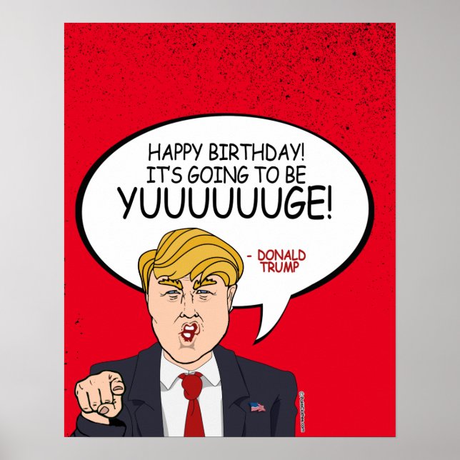 Donald Trump Hälsning - Grattis på födelsedagen -  Poster (Framsidan)