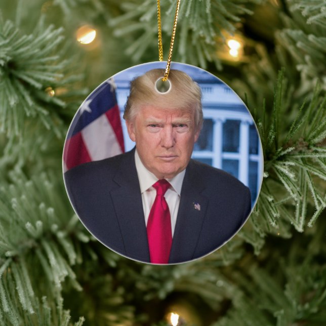 DONALD TRUMP HANDSOME PORTRÄTT CHRISTMAS ORNAMENT (Träd)