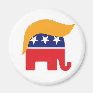 Donald Trump Hår GOP Elefant Logotyp Magnet