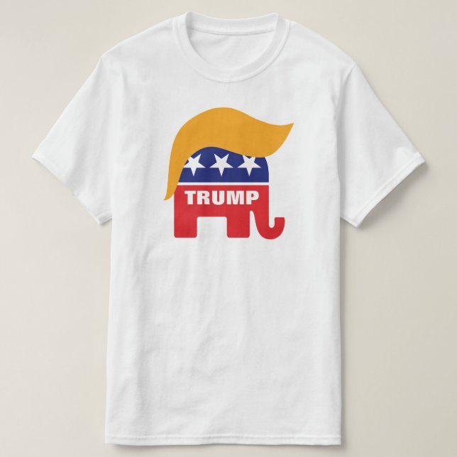 Donald Trump Hår GOP Elefant Logotyp Tröja (Design framsida)