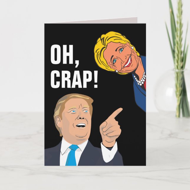 DONALD TRUMP & HILLARY CLINTON FUNNY BIRTHDAY Card Kort (Framsida)