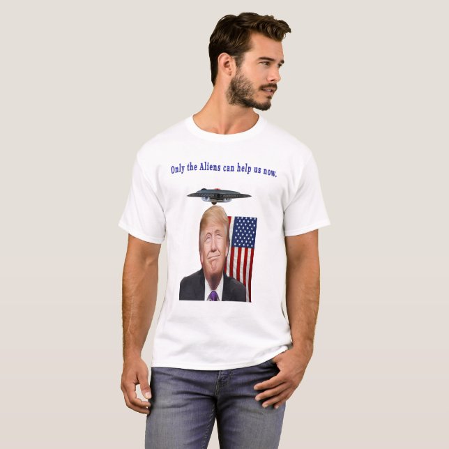 Donald trump humor ufo drones t shirt (Hel framsida)