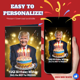 DONALD TRUMP HUMOROUS BIRTHDAY CARD KORT