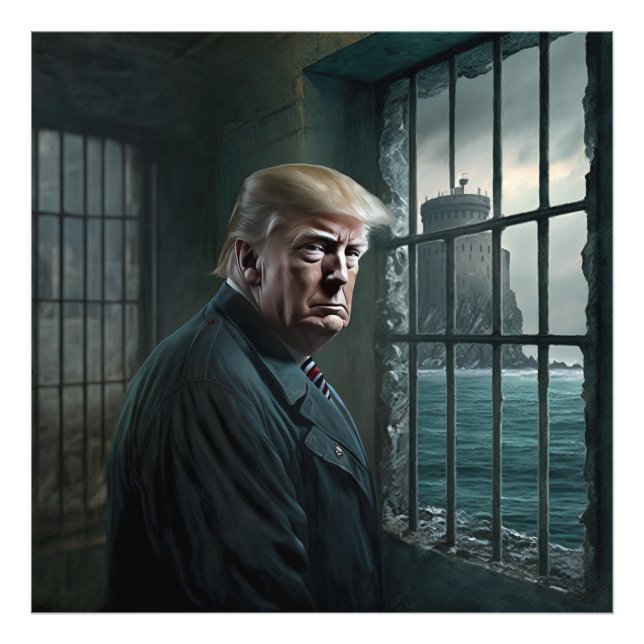 Donald Trump i Alcatraz-fängelset Fototryck (Framsidan)