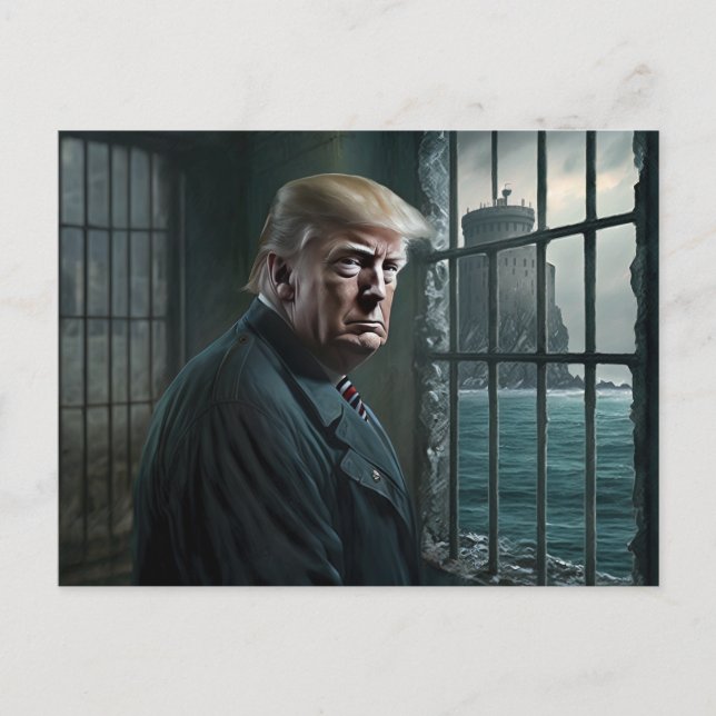 Donald Trump i Alcatraz-fängelset Vykort (Framsida)