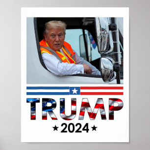 Donald Trump i Garbyge Lastbil Team Garge for Trum Poster