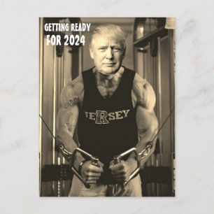 DONALD TRUMP I GYM 2024 POSTCARD VYKORT