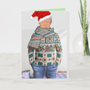 DONALD TRUMP i jultröja Julkort Tack Kort