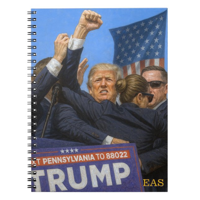 Donald Trump Iconic Fist Photo Monogram Notebook Anteckningsbok (Framsidan)