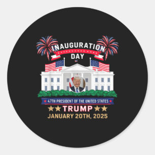 Donald Trump Inauguration Day 2025 47:e presidente Runt Klistermärke