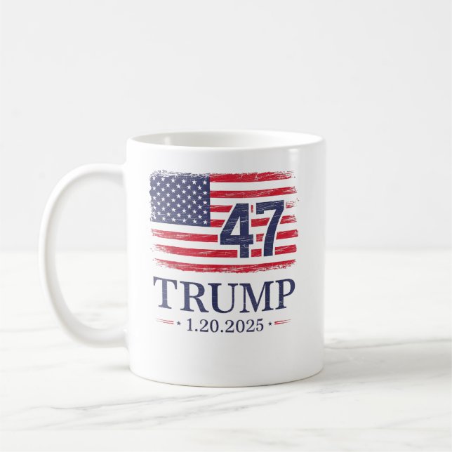 Donald Trump Inauguration Day 2025 47:e USA flagga Kaffemugg (Vänster)