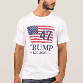 Donald Trump Inauguration Day 2025 47:e USA flagga T Shirt