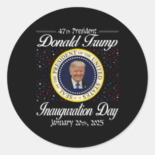 Donald Trump Inauguration Day 2025 47:e USA:s pres Runt Klistermärke