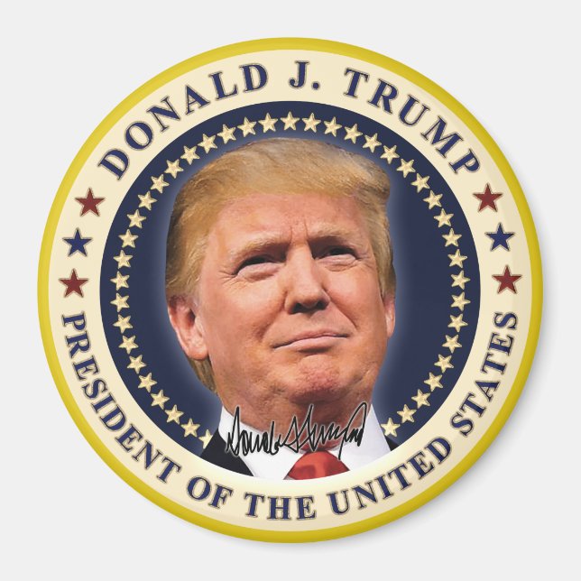 Donald Trump Inauguration Guld Stars Souvenir Magnet (Framsidan)