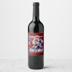 Donald Trump Inauguration Party Vin Vinflaska Etikett