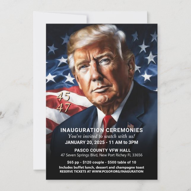 Donald Trump Inauguration Watch Party Inbjudningar (Framsida)