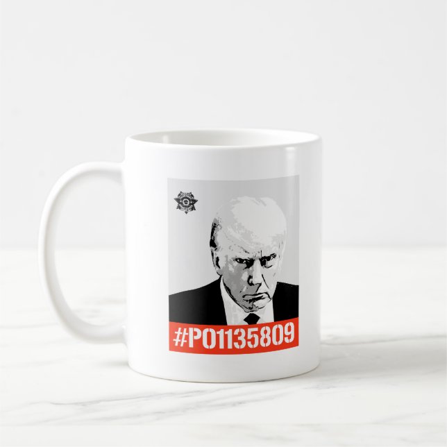 Donald Trump Inmate #P01135809 Kaffemugg (Vänster)