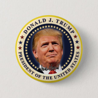 Donald Trump Invigning Guldstjärnor Souvenir Knapp