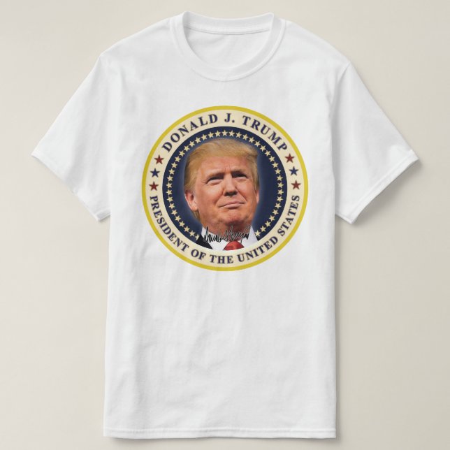 Donald Trump Invigning Guldstjärnor Souvenir Tee (Design framsida)