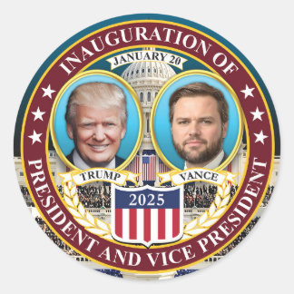 Donald Trump J.D. Vance invigning 20 jan 2025 Runt Klistermärke
