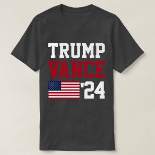 Donald Trump JD Vance 2024 American Flagga T Shirt