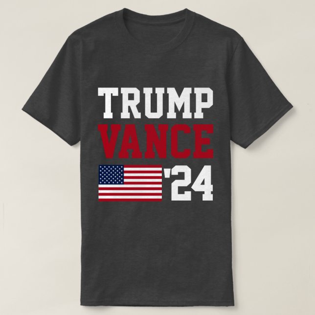 Donald Trump JD Vance 2024 American Flagga T Shirt (Design framsida)