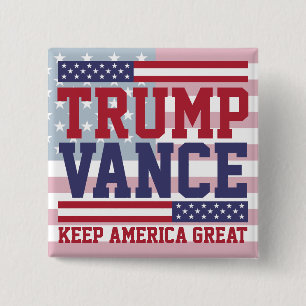 Donald Trump JD Vance 2024 Behålla America Underba Knapp