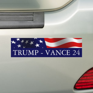 Donald Trump JD Vance 2024 USA flagga Bildekal