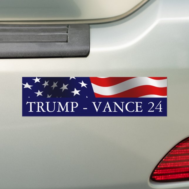 Donald Trump JD Vance 2024 USA flagga Bildekal (På Bil)